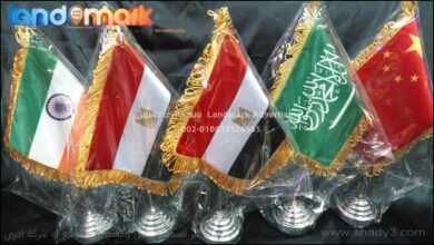 table flag with stainless steel stand