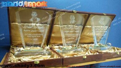 special glass trophies with free engraving in egypt