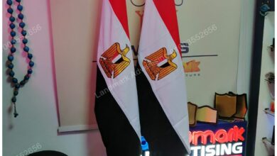 علم مصر مع سارى معدن مستورد